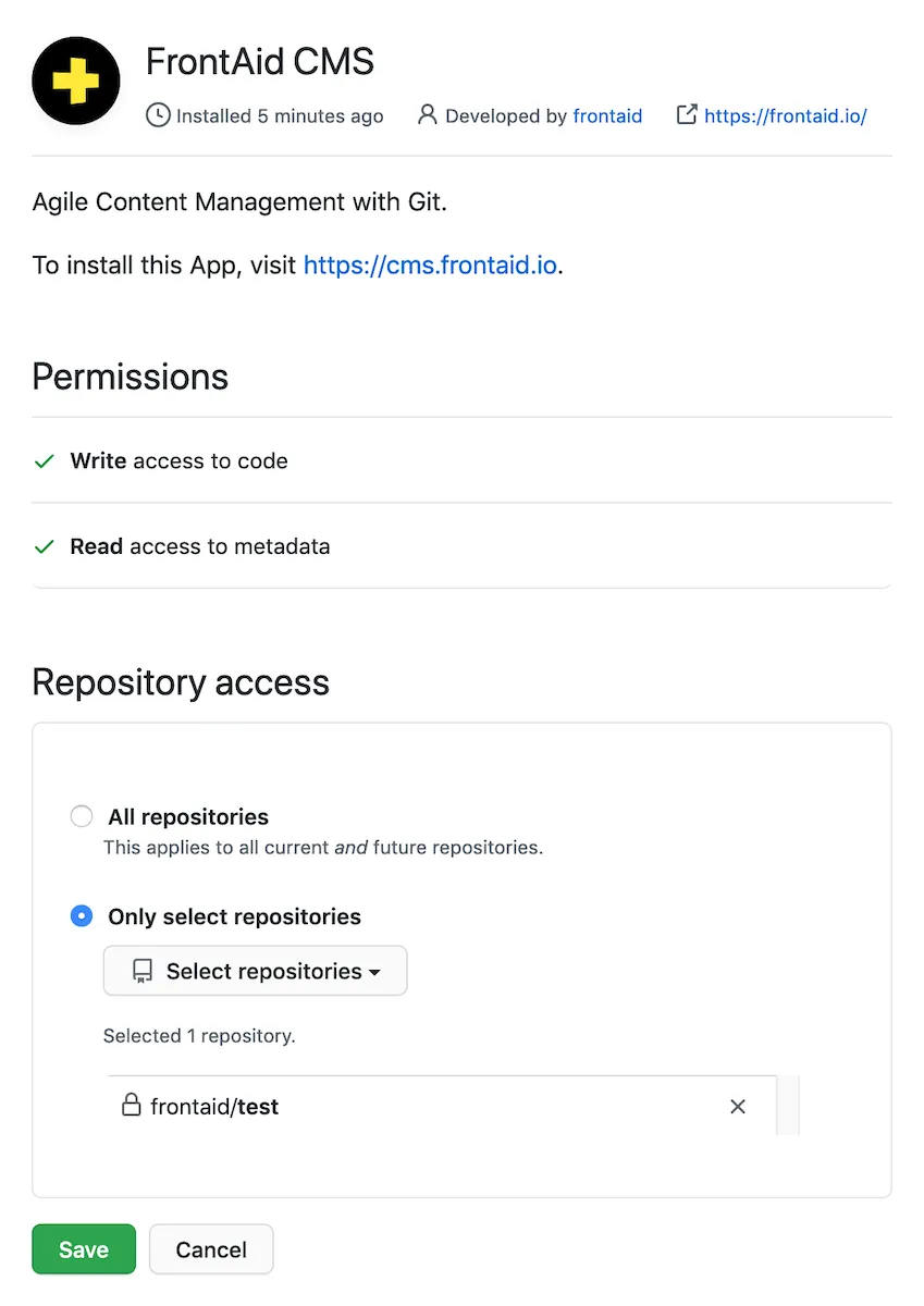 GitHub App: Install