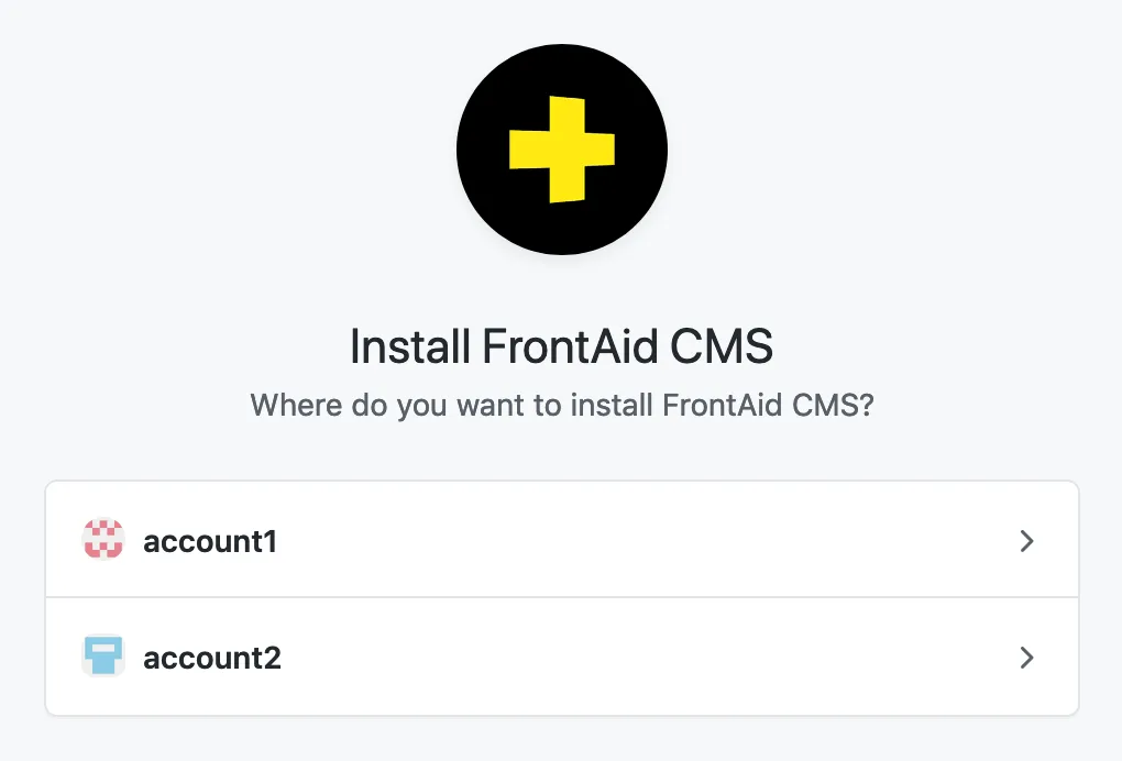 GitHub App: Account selection
