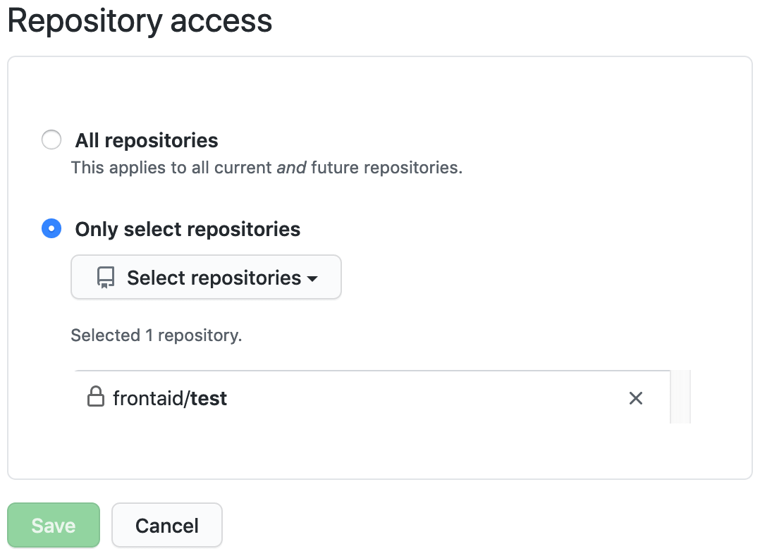 GitHub App: Disabled button