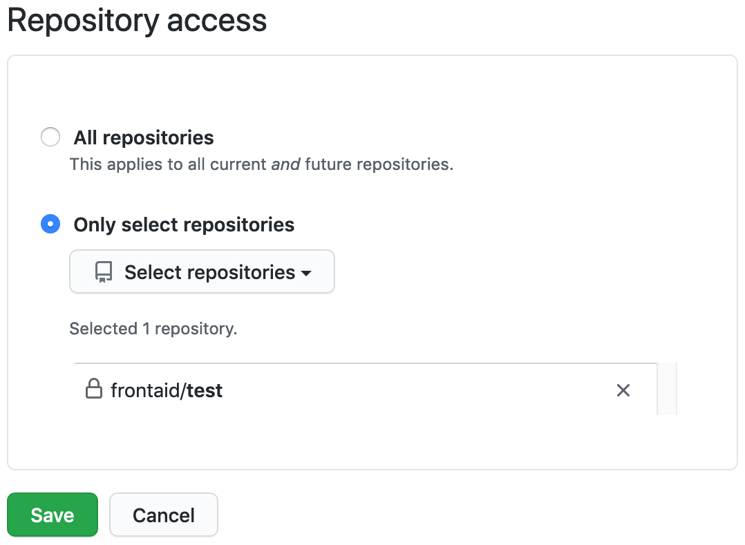 GitHub App: Enabled button